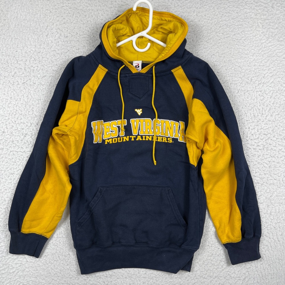 West Virginia Mountaineers Hoodie Mens Small Navy Blue Pullover WVU Collegiate